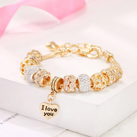  sparkling heart star bead bracelet fashion holiday gift