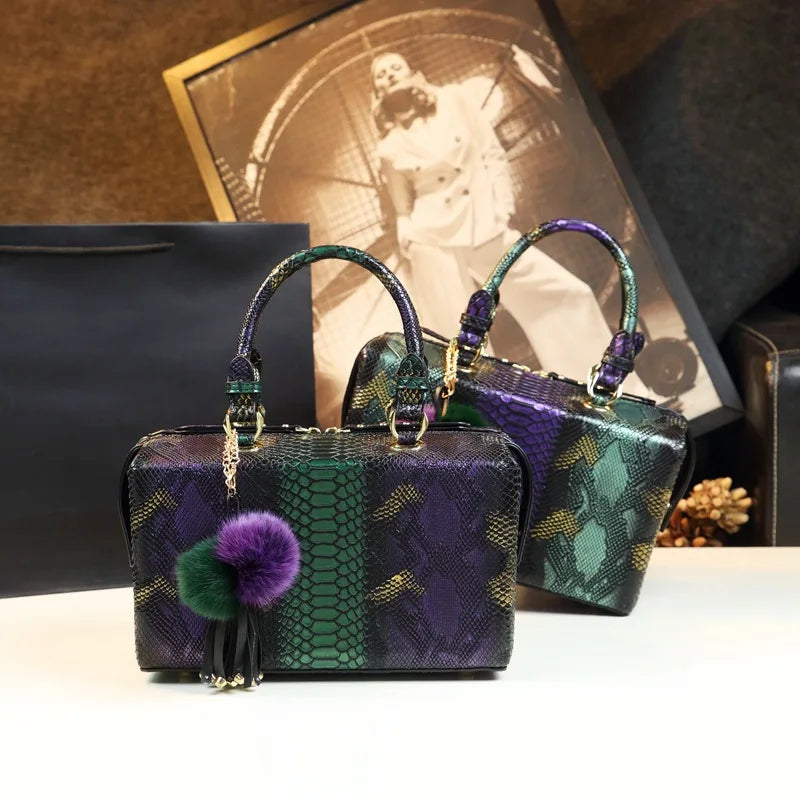 New Fashion Serpentine Women Handbags. European Design Leather Box/Shoulder Bags Female Girl Brand Luxury Crossbody Bag - BLAKESTORE-NG