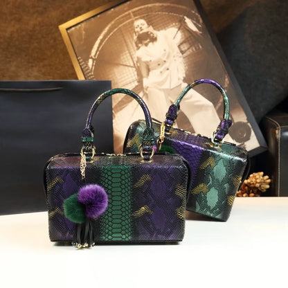 New Fashion Serpentine Women Handbags. European Design Leather Box/Shoulder Bags Female Girl Brand Luxury Crossbody Bag - BLAKESTORE-NG