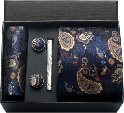 100% Silk Necktie Paisley Floral Mens Tie.