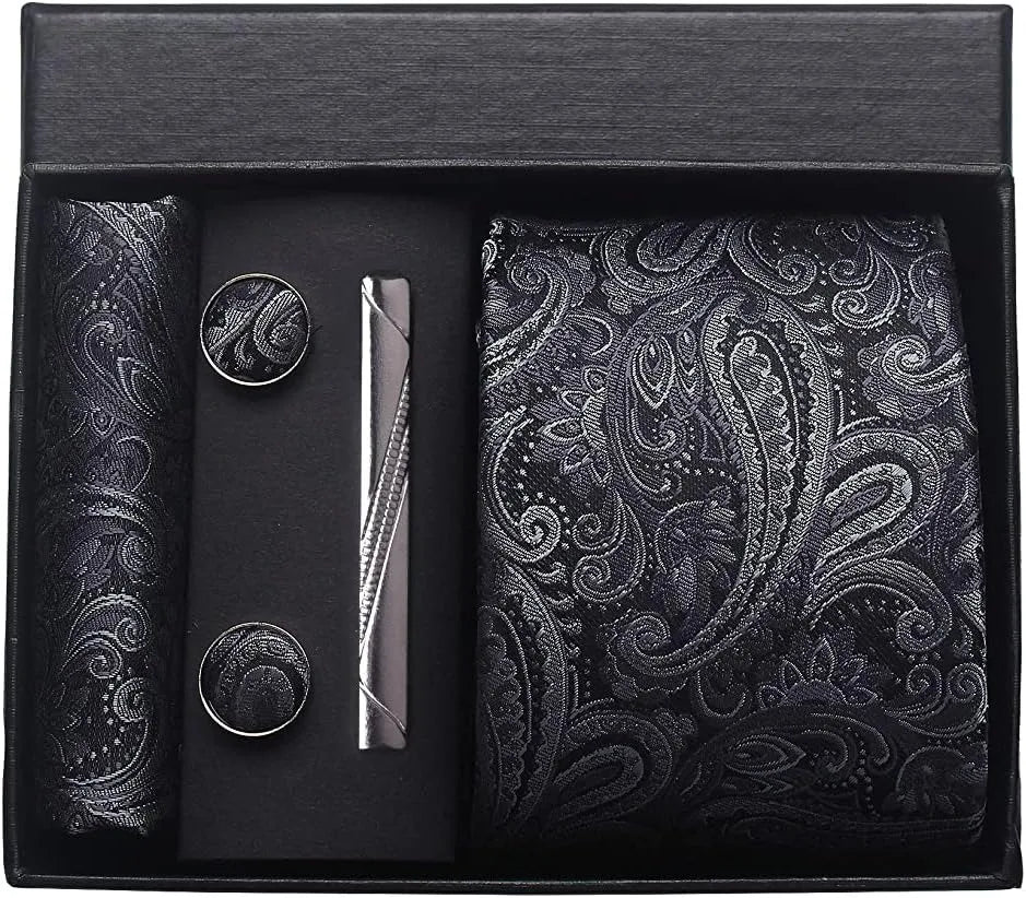 100% Silk Necktie Paisley Floral Mens Tie.