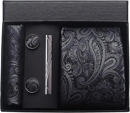 100% Silk Necktie Paisley Floral Mens Tie.