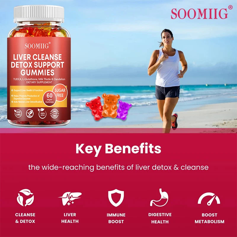 Liver Cleanse Detox Gummies + Liver Nutrients with Milk Thistle Extract.