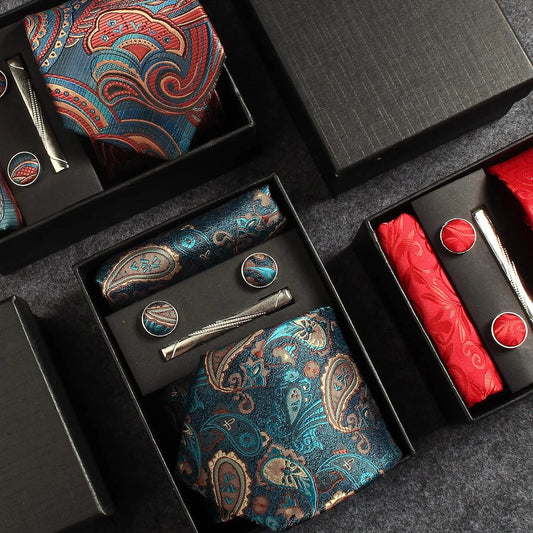 100% Silk Necktie Paisley Floral Mens Tie.