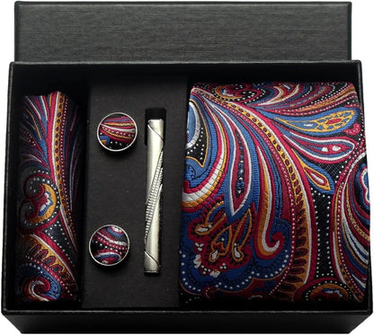 100% Silk Necktie Paisley Floral Mens Tie.