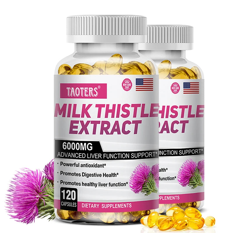Milk Thistle 6000 mg Capsules for detoxification.