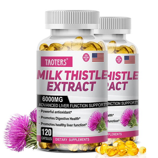 Milk Thistle 6000 mg Capsules for detoxification.