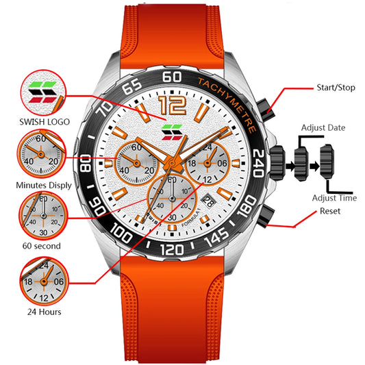 SWISH Sports Men's Quartz Watch Three Eyes.