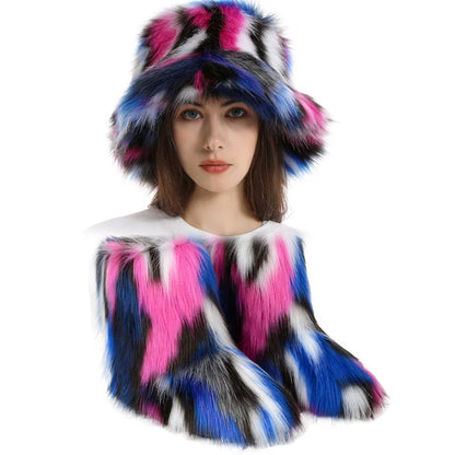 Women's Fur Snow Boots with Hat.