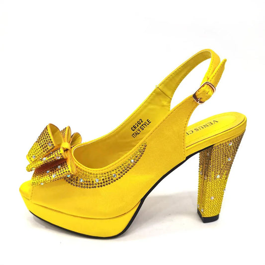Thin Heels Ladies Shoes and Bag Matching Bag Set For Women Wedding Party.