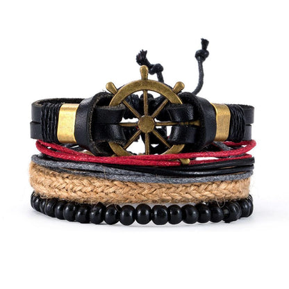 4Pcs/ Set Leather Bracelets For Men. - BLAKESTORE-NG