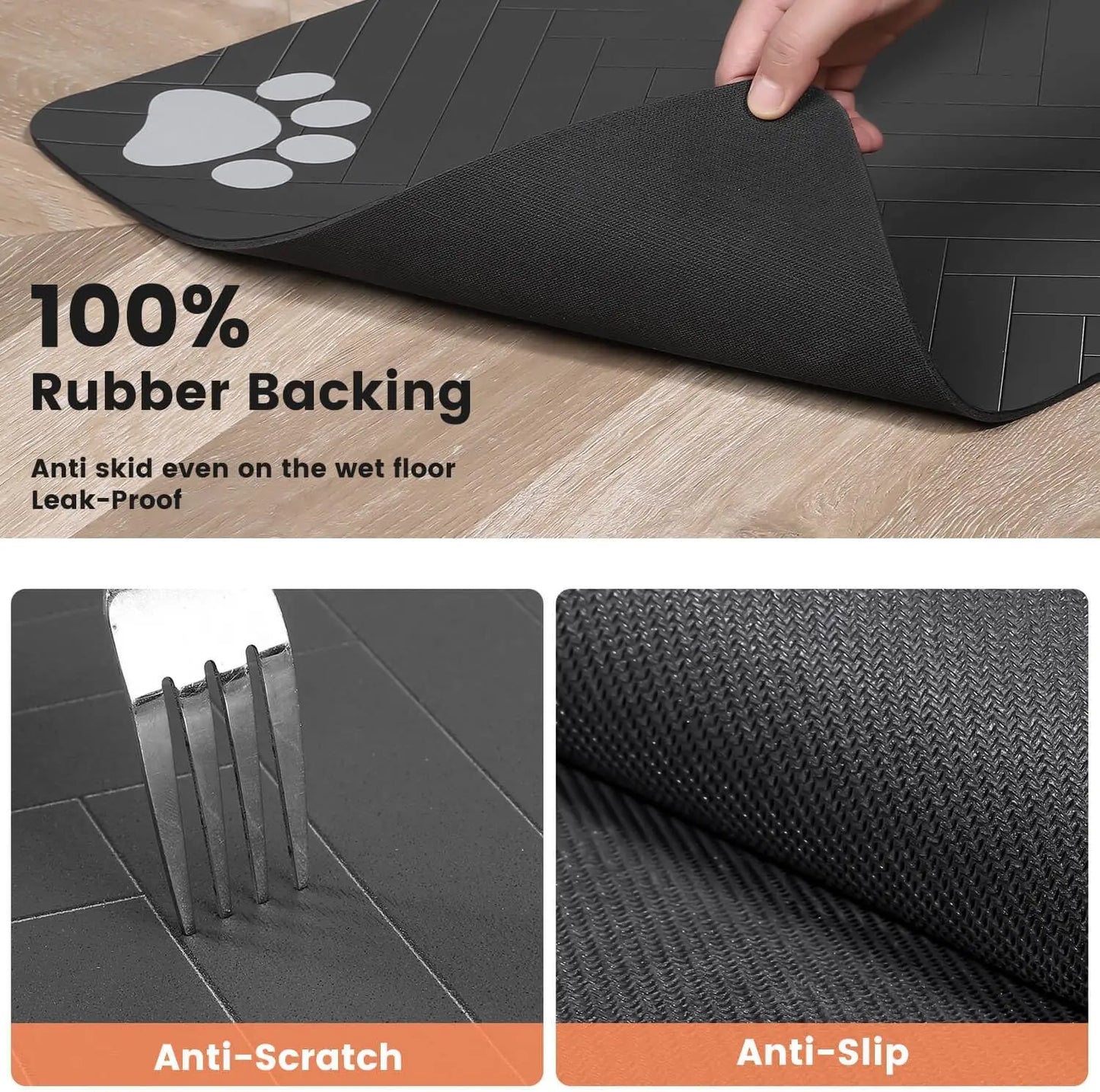 Pet Feeding Mat-Absorbent - Waterproof and Slip Proof.