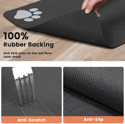 Pet Feeding Mat-Absorbent - Waterproof and Slip Proof.