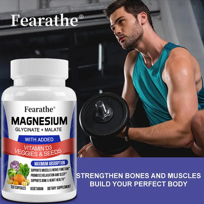 Bone Heart Sleep Nerve Support - Magnesium Glycinate & Malate Complex.