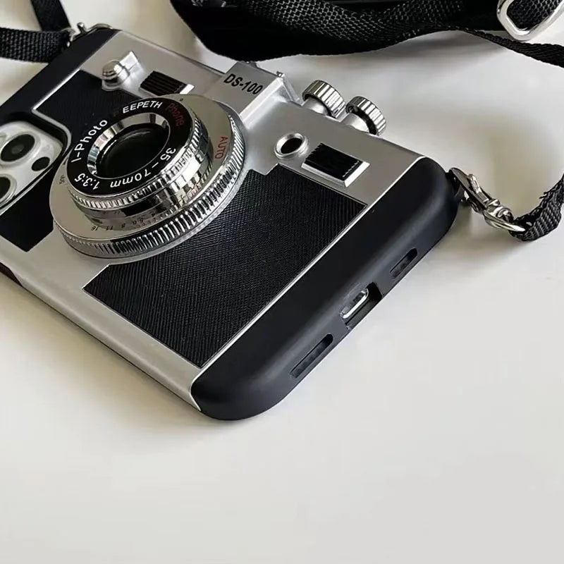 Emily In Paris 3D Retro Camera Leather Case for IPhone.