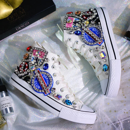 Woman Canvas Shoes Flat Platform Loafers.