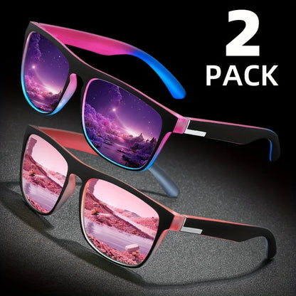 2pcs Square Polarized Sunglasses.