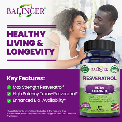 Balincer Resveratrol Cardiovascular Health Support Capsule.