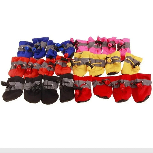 4pcs/set Waterproof Pet Dog Shoes.