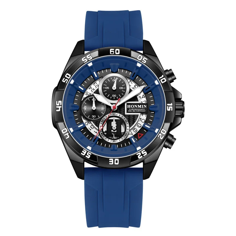 Unisex men’s watch with silicone strap.