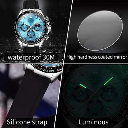 Luxury Men Chronograph Sport Wristwatch.