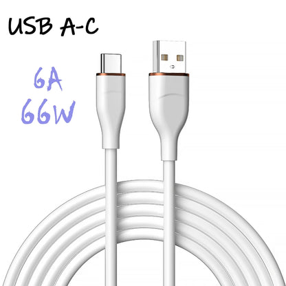 Liquid Silicon USB-Type C To C Fast Charging Cable 66W.