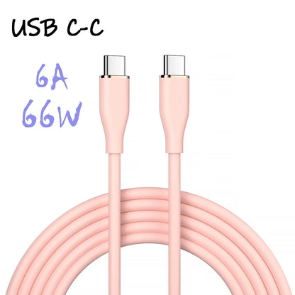 Liquid Silicon USB-Type C To C Fast Charging Cable 66W.