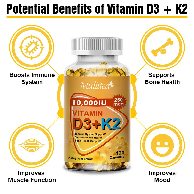 Mulittea Vitamin D3+K2 Capsules Promote Immunity. - BLAKESTORE-NG