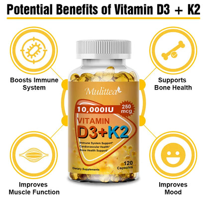 Mulittea Vitamin D3+K2 Capsules Promote Immunity. - BLAKESTORE-NG