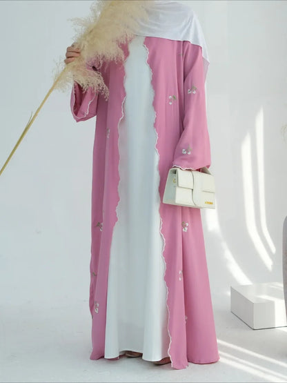 Muslim Women Abaya Embroidery Cardigan.
