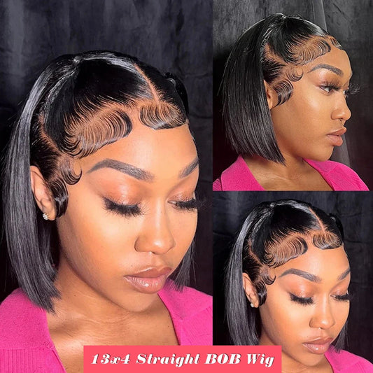 BOB Lace Front Wig Human Hair Straight. - BLAKESTORE-NG