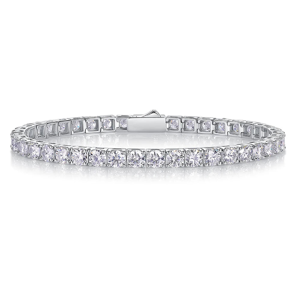 Dainty 925 Sterling Silver Moissanite Tennis Bracelet.