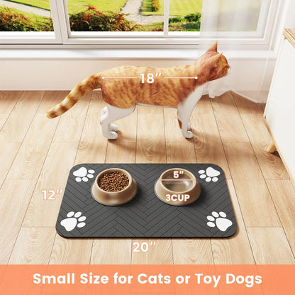 Pet Feeding Mat-Absorbent - Waterproof and Slip Proof.