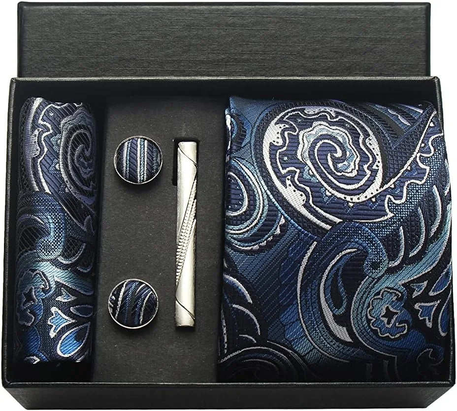 100% Silk Necktie Paisley Floral Mens Tie.
