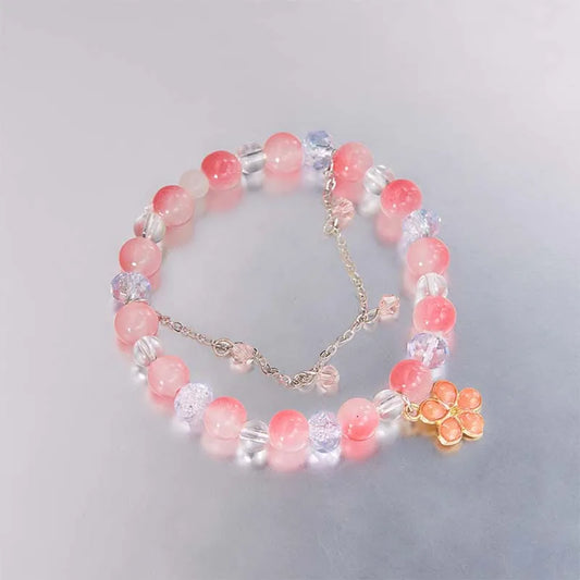 Peach Blossom Beaded Bracelet for Women Fashion - BLAKESTORE-NG