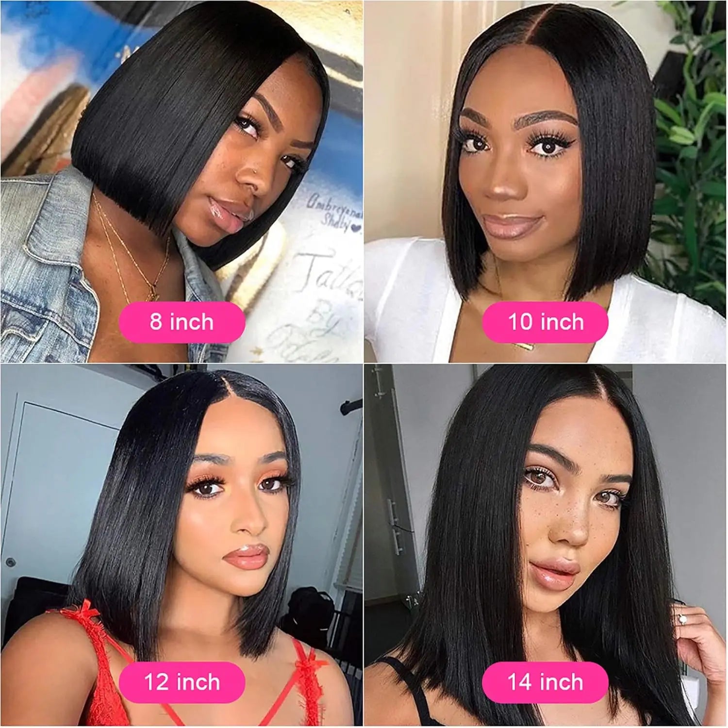 12Inch Bob Wig Human Hair Pre Plucked - BLAKESTORE-NG