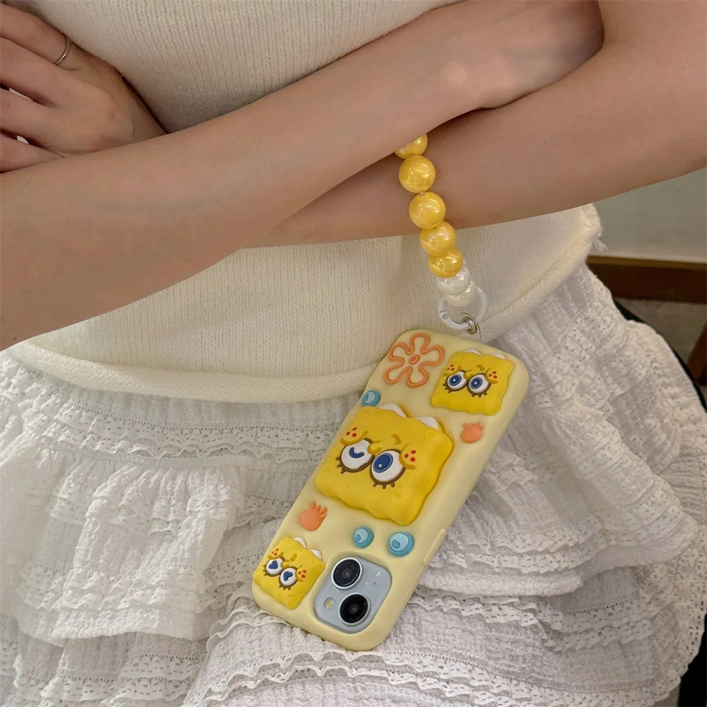 3D Cute Cartoon SpongeBob Phone Case