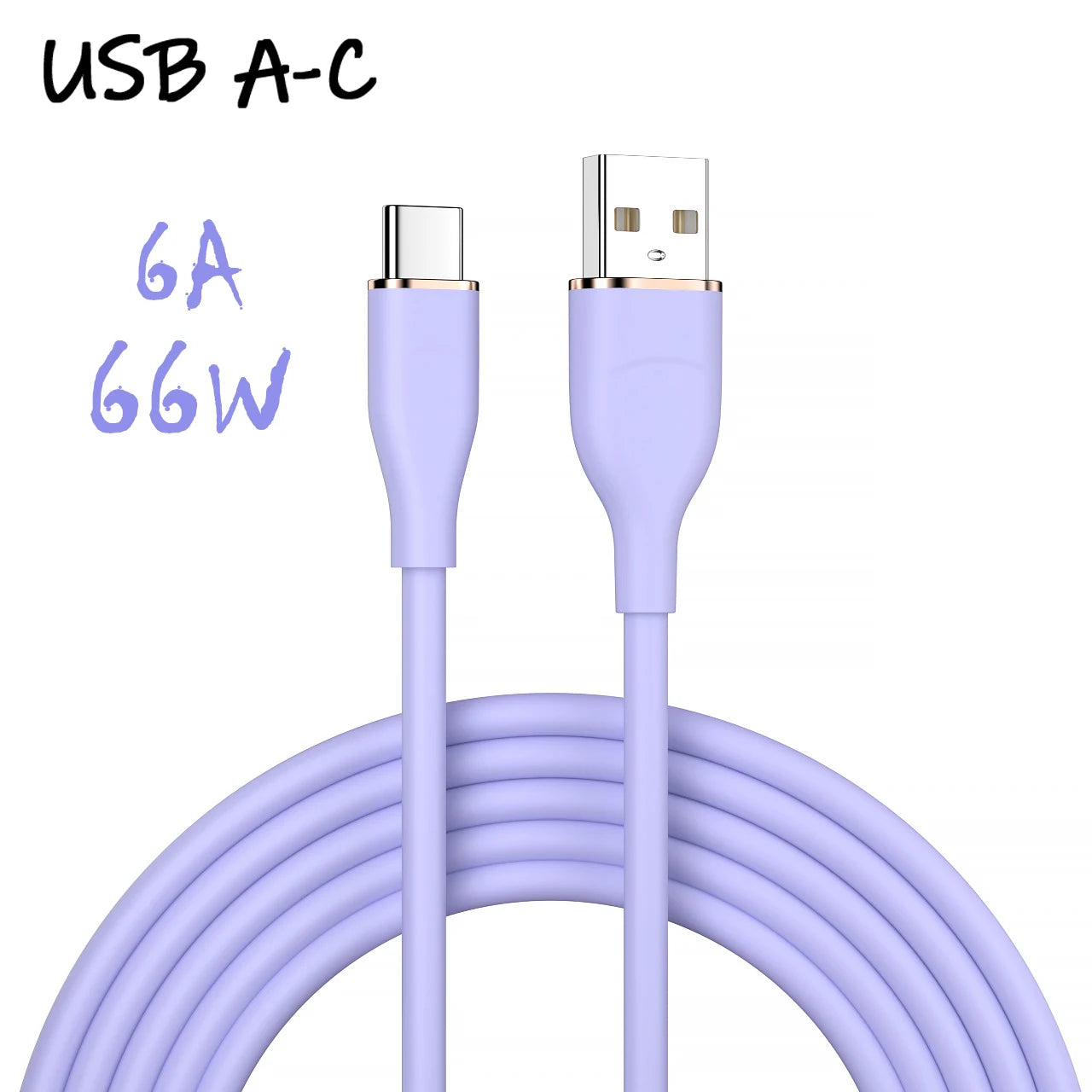 Liquid Silicon USB-Type C To C Fast Charging Cable 66W.
