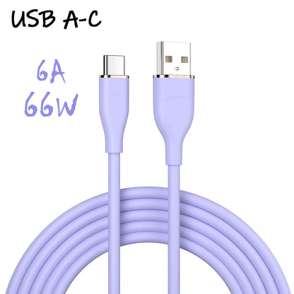 Liquid Silicon USB-Type C To C Fast Charging Cable 66W.