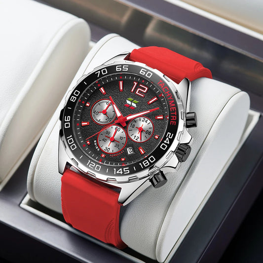 Chronograph Men Luxury Watches with Silicone Band. - BLAKESTORE-NG
