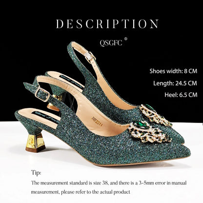 Women High Heels Sandal With Bag Set. Hot Selling INS Pointed-Toe Luxury Style.For Wedding Party