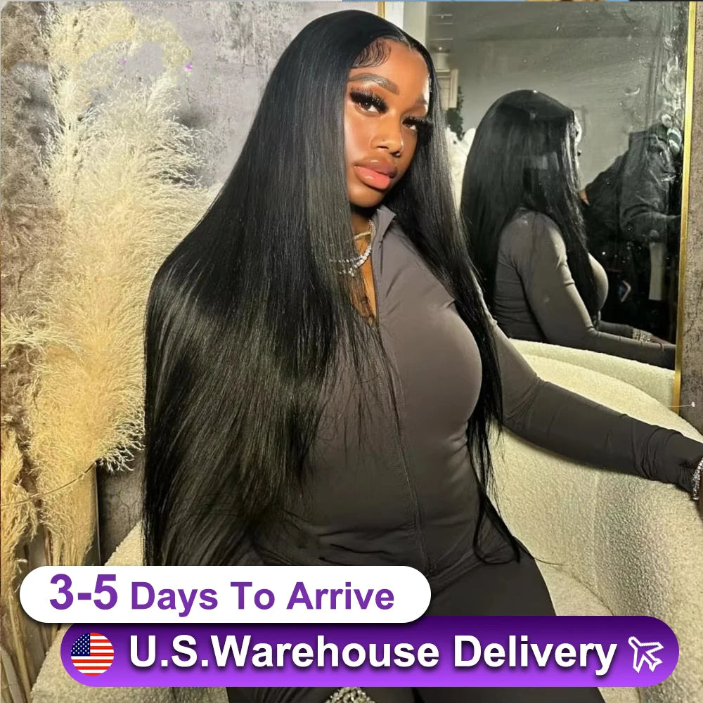 Bone Straight HD Lace Front Wigs. Human Hair 13x6 250 Density