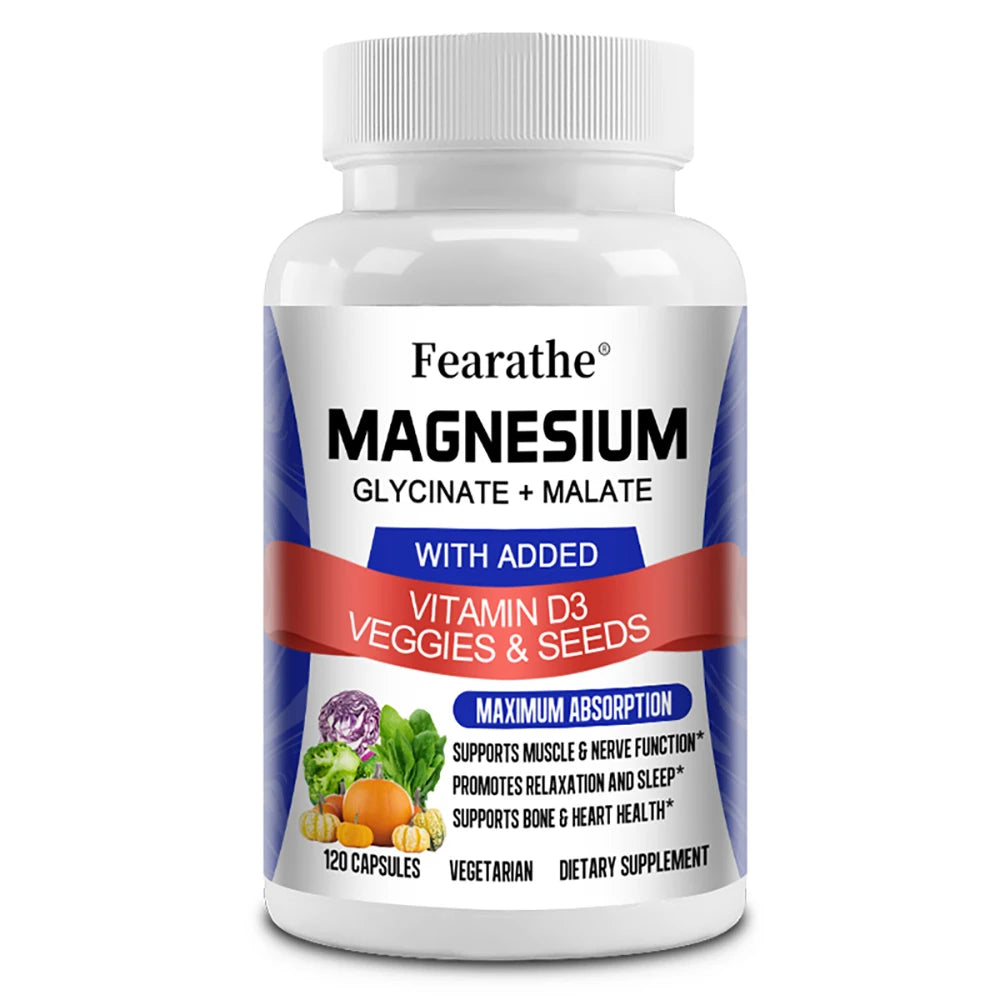 Bone Heart Sleep Nerve Support - Magnesium Glycinate & Malate Complex.