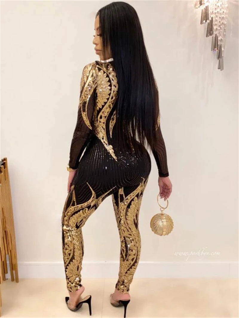 See through Sequin Jumpsuit.
