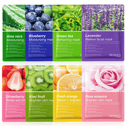 8pcs Natural Plant Beauty Skincare Facial Masks.