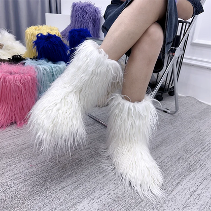 Fur Snow Boots for Winter.