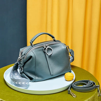 Zency Genuine Leather Cowhide Cross Body Bags.