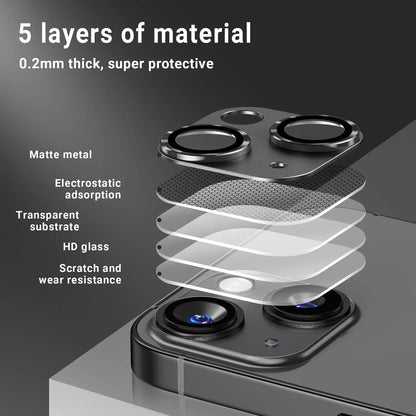 Metal Tempered Glass Camera Lens Protector Film Cover For iPhone.