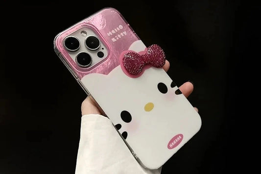 Hello Kitty Diamond Bowknot Hard Phone Case.