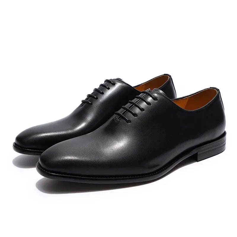 Genuine Cow Leather Mens Wholecut Oxford Shoes.